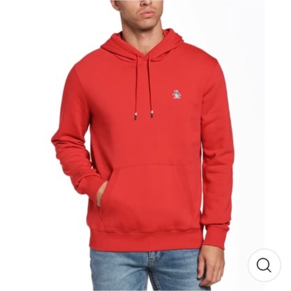 Original Penguin by Musingwear Hooded Sweatshirt Soft Fleece Red Size XL